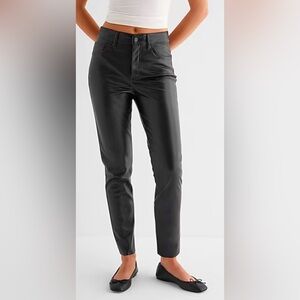 14 Long Express High Waisted Faux Leather 90s Skinny Black Pant